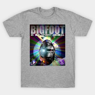 Bigfoot Is My Spirit Animal Cosmic Sasquatch Retro Sci-Fi T-Shirt